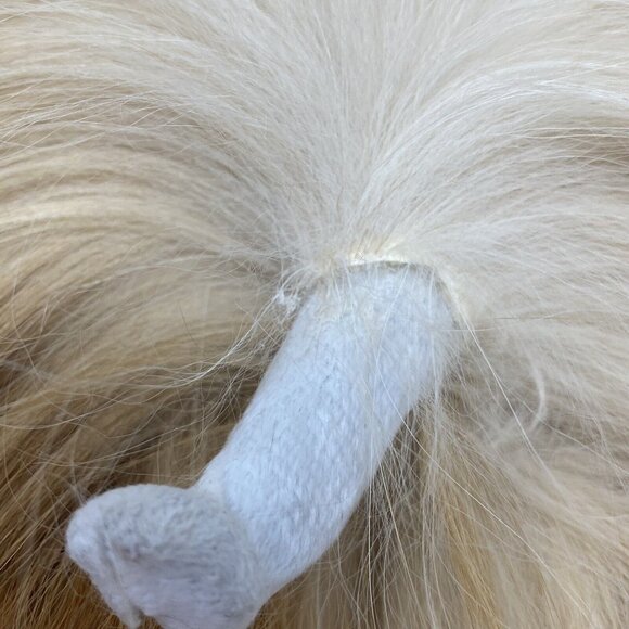 Vintage Pomeranian Dog Figurine 8" Real Fur Handmade OOAK Collectible - Picture 9 of 10